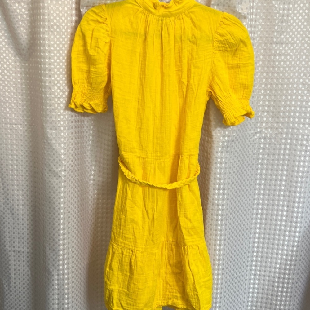 Gap new Gauze Crinkle yellow Dress Sz S Tall summer coastal wedding - Picture 8 of 10